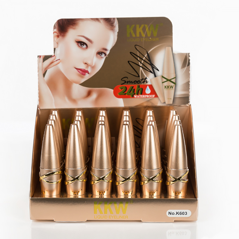KKW quick dry cool black liquid soft head eyeliner liquid durable waterproof non - dye eyeliner liquid pen domestic cosmetics