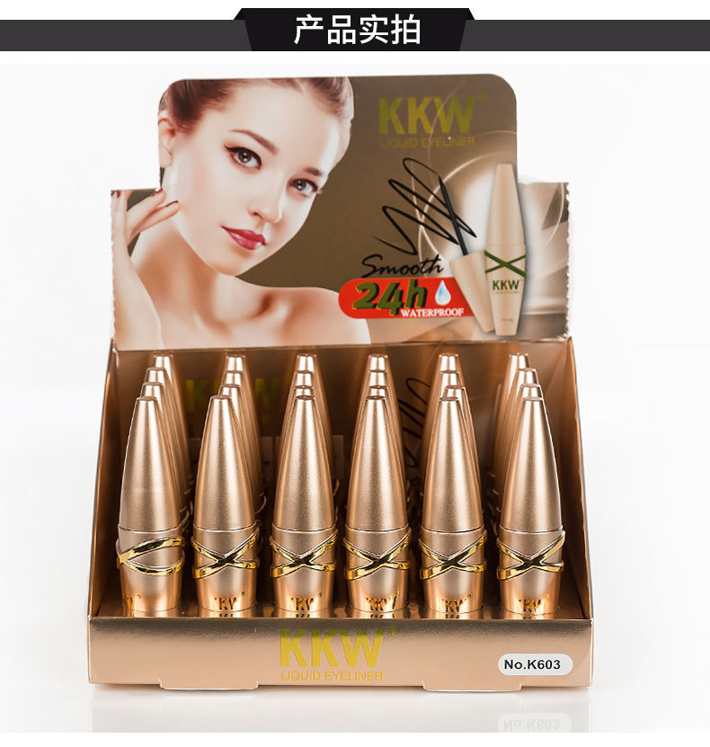 KKW quick dry cool black liquid soft head eyeliner liquid durable waterproof non - dye eyeliner liquid pen domestic cosmetics