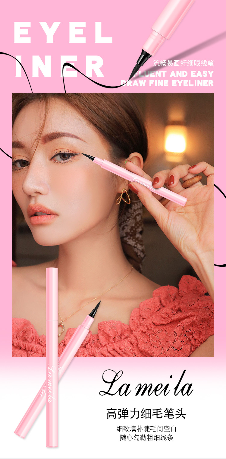 Brand Pink Eyeliner Novice Female Not Smudge Beginner Waterproof Mascara Body Fluid Pen Long Lasting Fadeless Manufacturer Brand Pink Eyeliner Novice Female Not Smudge Beginner Waterproof Mascara Body Fluid Pen Long Lasting Fadeless Manufacturer