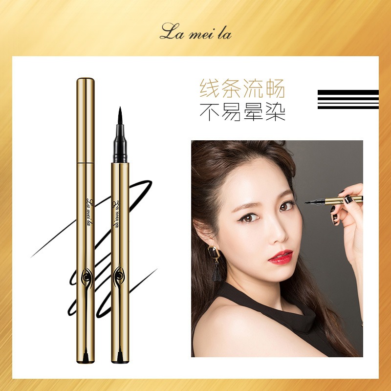 Gold and Silver Eyeliner Not Smudge Sweat-Proof Discoloration Resistant Big Eye Beginner Liquid Eyeliner Factory Direct Supply Wholesale