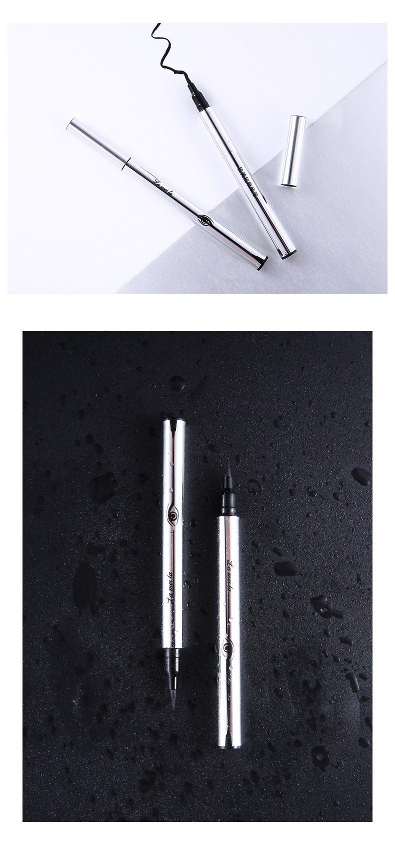 Gold and Silver Eyeliner Not Smudge Sweat-Proof Discoloration Resistant Big Eye Beginner Liquid Eyeliner Factory Direct Supply Wholesale