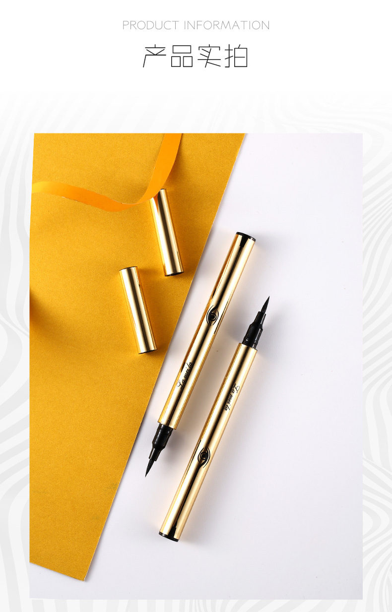 Gold and Silver Eyeliner Not Smudge Sweat-Proof Discoloration Resistant Big Eye Beginner Liquid Eyeliner Factory Direct Supply Wholesale