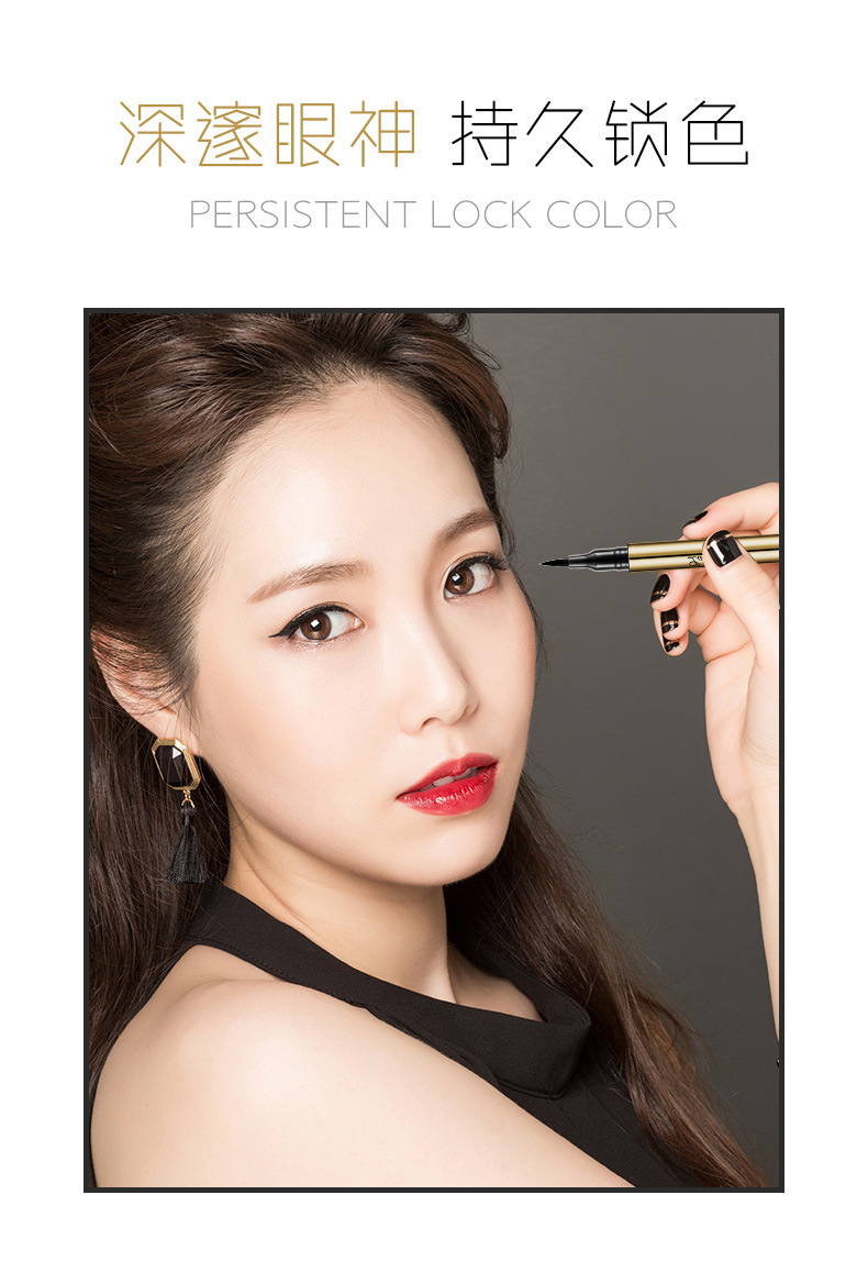 Gold and Silver Eyeliner Not Smudge Sweat-Proof Discoloration Resistant Big Eye Beginner Liquid Eyeliner Factory Direct Supply Wholesale