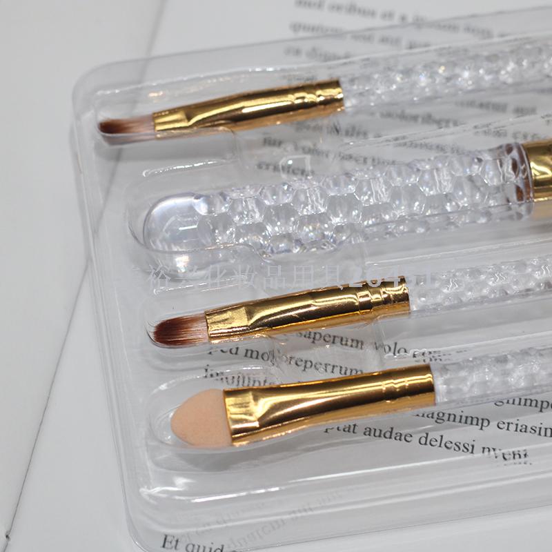 Yi Qing Makeup Brush 4 Pack Beginner Makeup Tools Powder Foundation Brush Eyebrow Eyelash Modification Brush Double-Headed Eyebrow Comb Brush