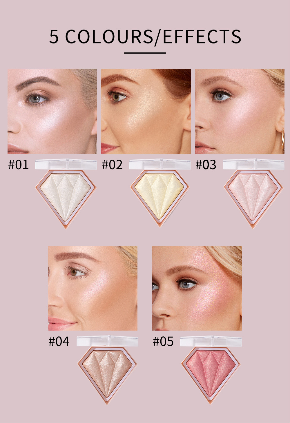 Handaiyan Han Daiyan Diamond Highlight Powder Brightening Skin Color Repair Glitter Nose Shadow Modification Three-Dimensional Brightening