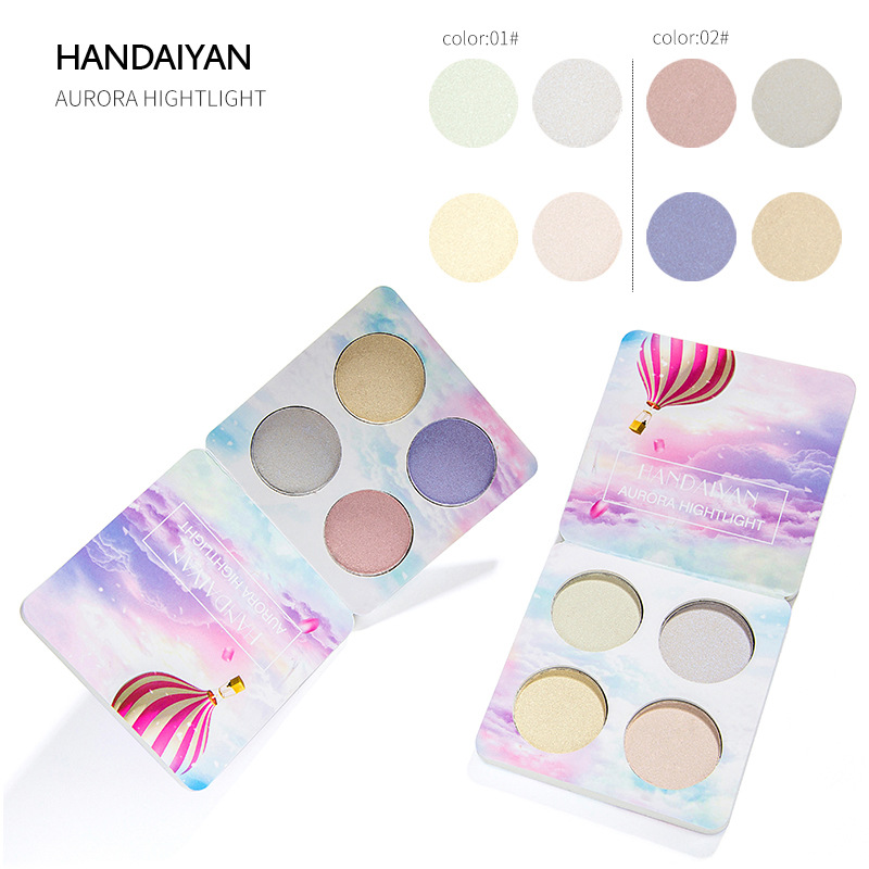 Handaiyan Four-Color Highlighting Powder Eye Shadow Plate Chameleon Highlight Powder Repair Eye Shadow Plate Polarized Repair