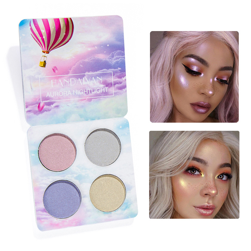 Handaiyan Four-Color Highlighting Powder Eye Shadow Plate Chameleon Highlight Powder Repair Eye Shadow Plate Polarized Repair