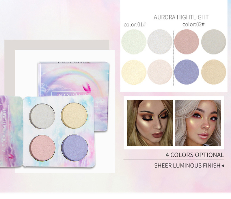 Handaiyan Four-Color Highlighting Powder Eye Shadow Plate Chameleon Highlight Powder Repair Eye Shadow Plate Polarized Repair Handaiyan Four-Color Highlighting Powder Eye Shadow Plate Chameleon Highlight Powder Repair Eye Shadow Plate Polarized Repair