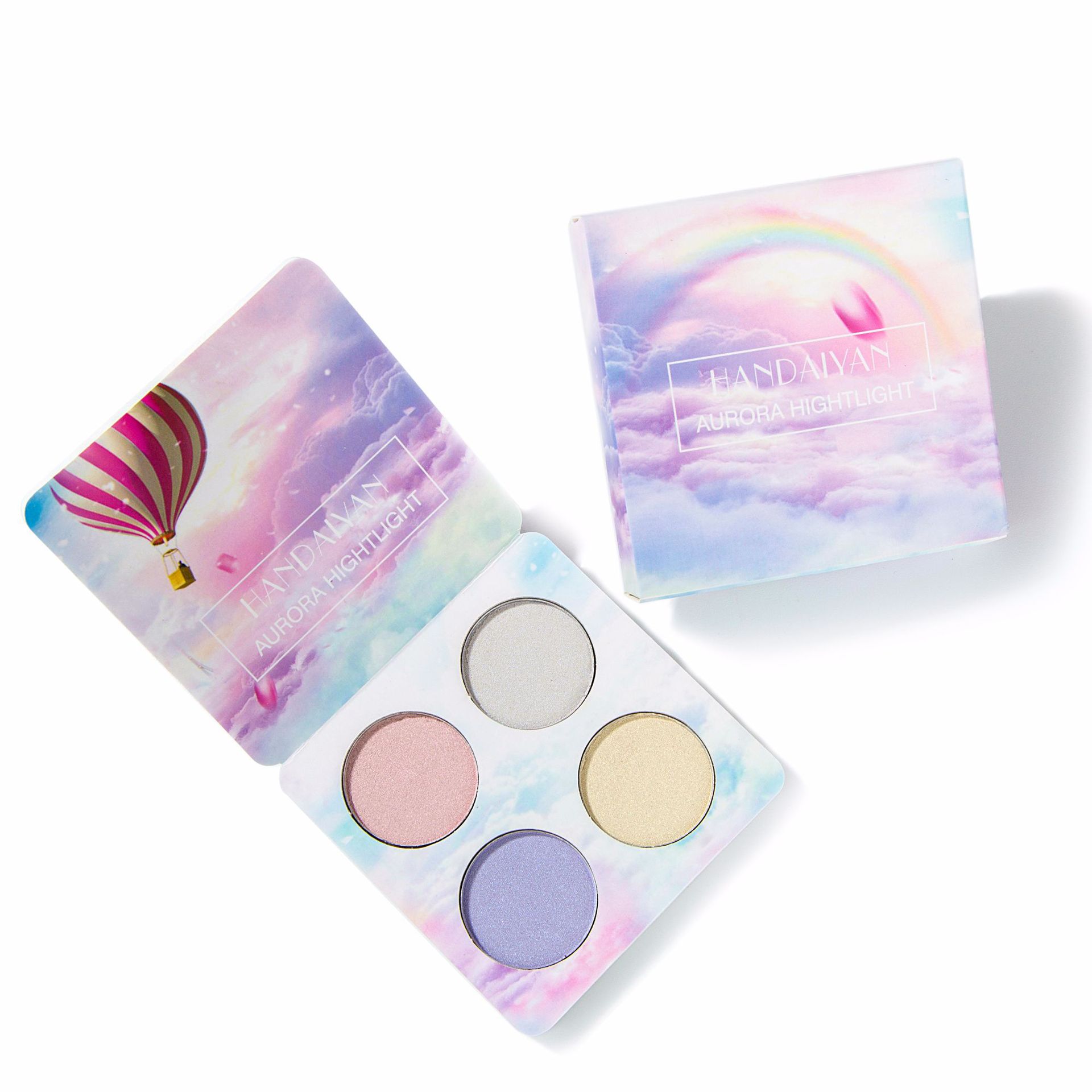Handaiyan Four-Color Highlighting Powder Eye Shadow Plate Chameleon Highlight Powder Repair Eye Shadow Plate Polarized Repair