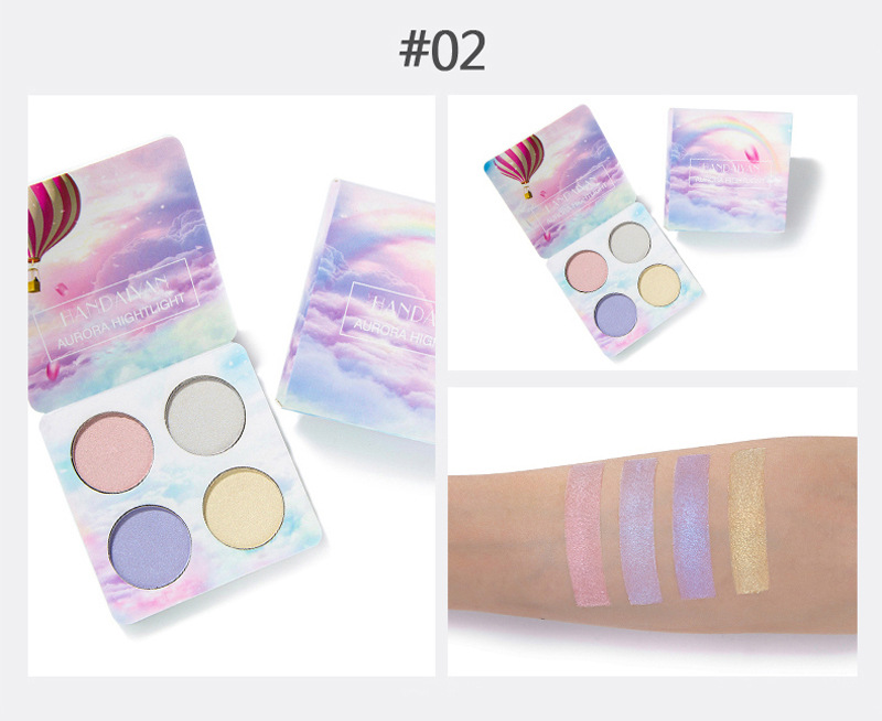 Handaiyan Four-Color Highlighting Powder Eye Shadow Plate Chameleon Highlight Powder Repair Eye Shadow Plate Polarized Repair Handaiyan Four-Color Highlighting Powder Eye Shadow Plate Chameleon Highlight Powder Repair Eye Shadow Plate Polarized Repair
