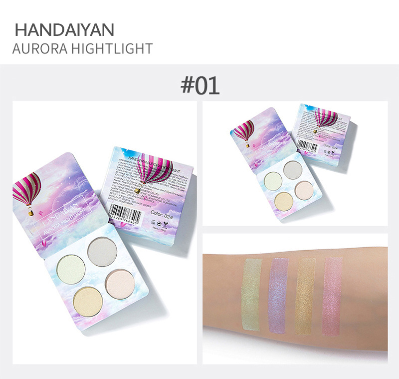 Handaiyan Four-Color Highlighting Powder Eye Shadow Plate Chameleon Highlight Powder Repair Eye Shadow Plate Polarized Repair Handaiyan Four-Color Highlighting Powder Eye Shadow Plate Chameleon Highlight Powder Repair Eye Shadow Plate Polarized Repair