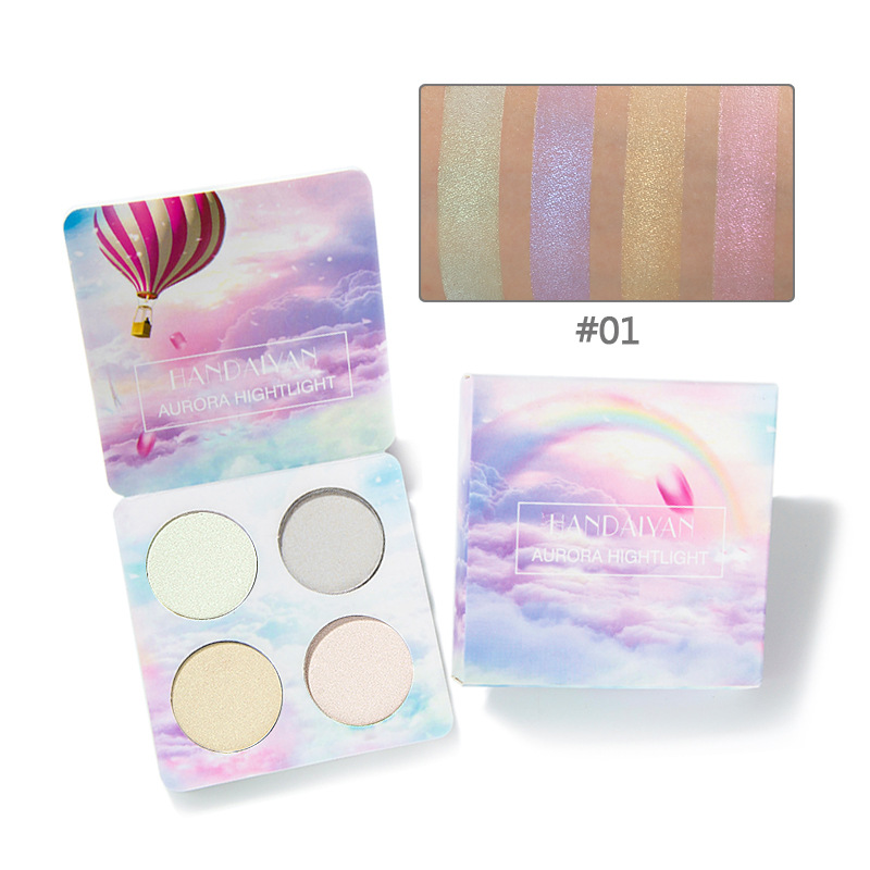 Handaiyan Four-Color Highlighting Powder Eye Shadow Plate Chameleon Highlight Powder Repair Eye Shadow Plate Polarized Repair Handaiyan Four-Color Highlighting Powder Eye Shadow Plate Chameleon Highlight Powder Repair Eye Shadow Plate Polarized Repair