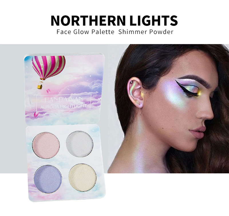 Handaiyan Four-Color Highlighting Powder Eye Shadow Plate Chameleon Highlight Powder Repair Eye Shadow Plate Polarized Repair Handaiyan Four-Color Highlighting Powder Eye Shadow Plate Chameleon Highlight Powder Repair Eye Shadow Plate Polarized Repair