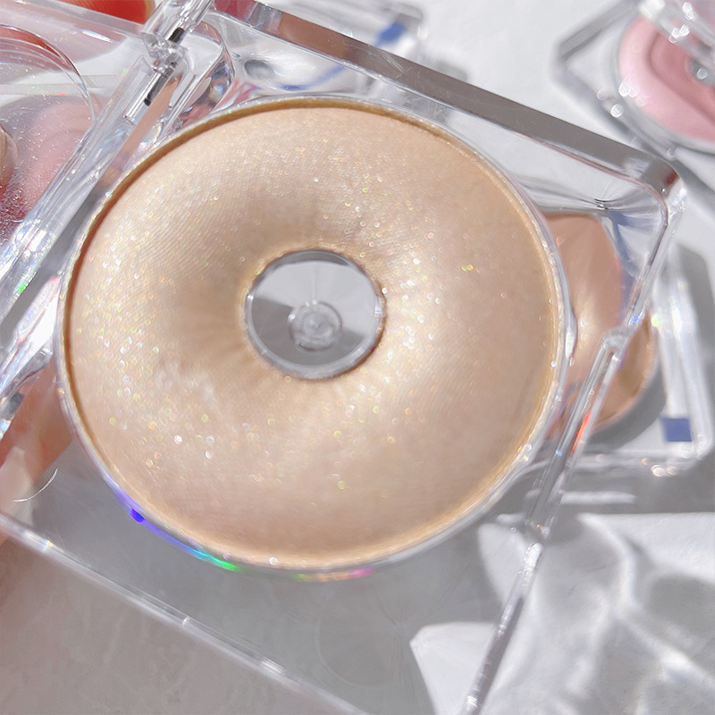 CVZ Record Monochrome Highlight Powder Donut Mashed Potatoes High Gloss Diamond Glitter Contour Compact Body Thin and Glittering Brightening