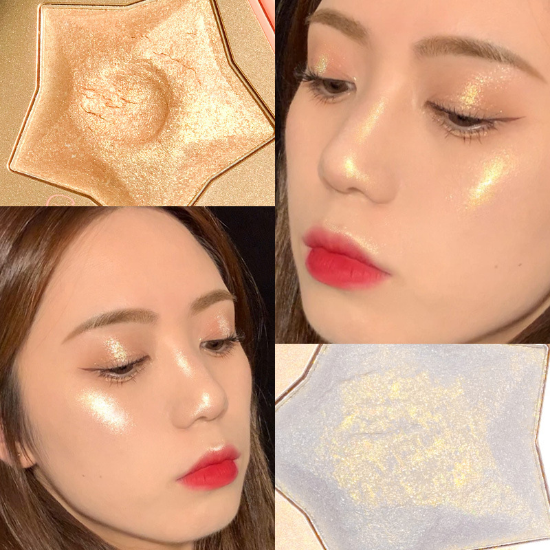 Suikone Sukana Dazzling Star Shining Highlight Powder Cake Natural Three-Dimensional Nose Shadow Brightening Mashed Potatoes Contour Compact