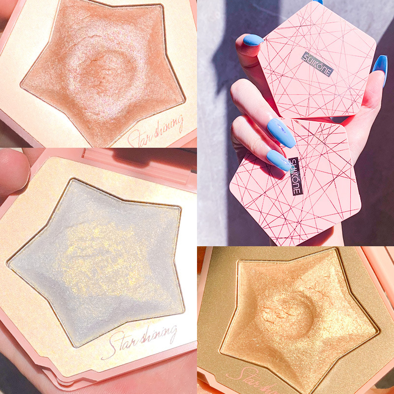 Suikone Sukana Dazzling Star Shining Highlight Powder Cake Natural Three-Dimensional Nose Shadow Brightening Mashed Potatoes Contour Compact