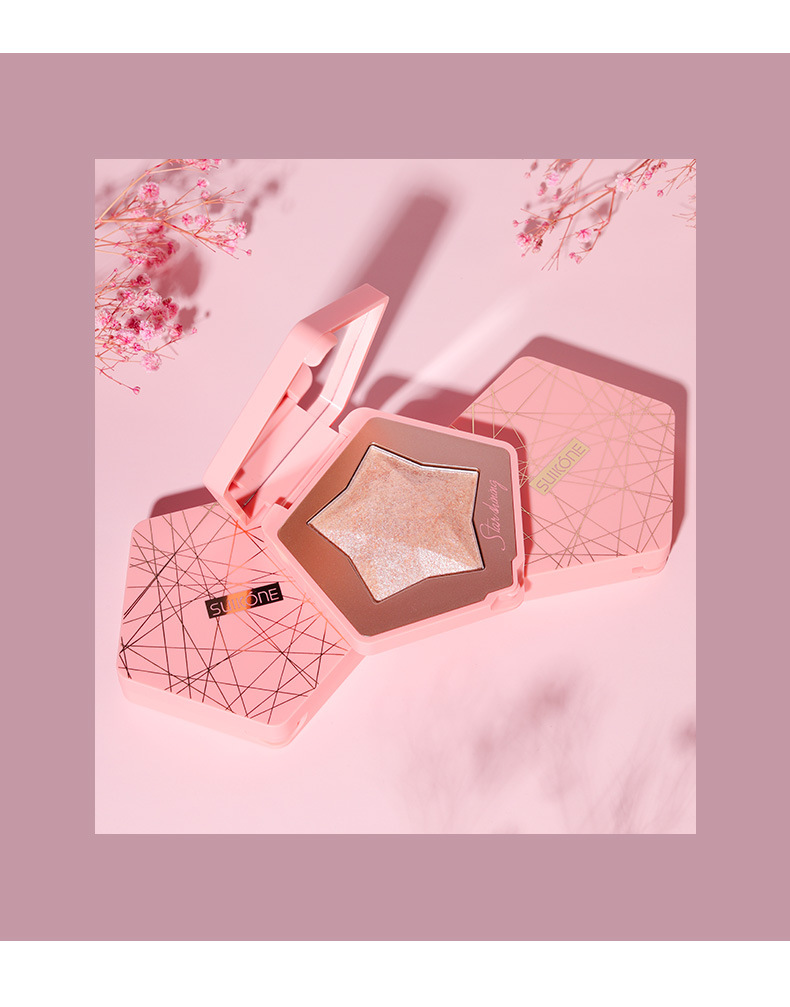 Suikone Sukana Dazzling Star Shining Highlight Powder Cake Natural Three-Dimensional Nose Shadow Brightening Mashed Potatoes Contour Compact