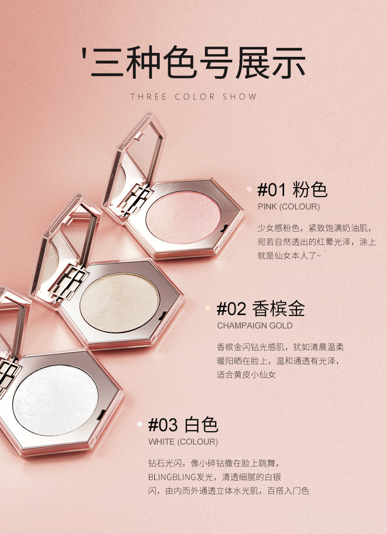 Senana Marina Bright Starry Sky Highlight Powder Repair Concealer Highlight Three-Dimensional Shading Powder Brighten Skin Color Moisturizing Finishing Powder