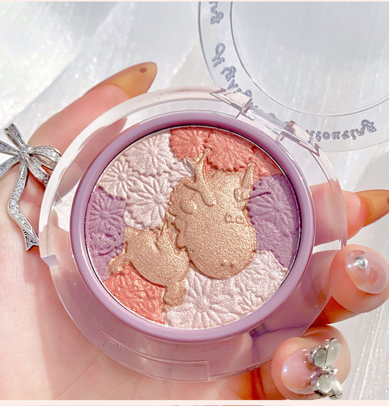 CVZ Unicorn 4-Color Highlight Repair Blusher Plate Nose Shadow Pearlescent Highlight Champagne Gold Three-Dimensional Repair Highlight Powder CVZ Unicorn 4-Color Highlight Repair Blusher Plate Nose Shadow Pearlescent Highlight Champagne Gold Three-Dimensional Repair Highlight Powder