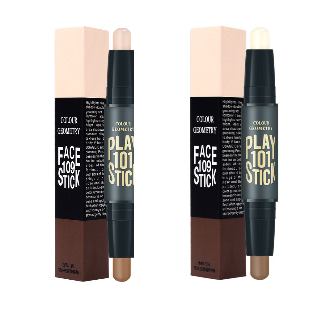 Highlight Contour Stick Female Dual Head Dual-Use Nose Shadow Repair Highlight Powder Concealer Shadow Small V Face Factory Direct Supply