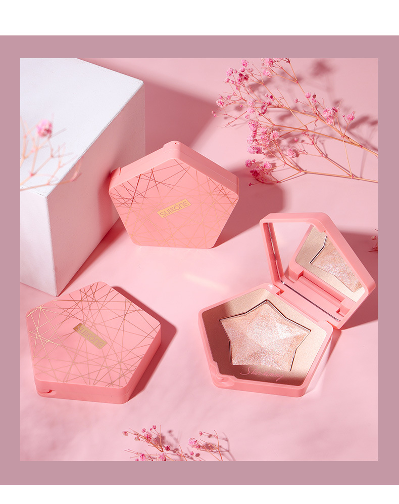 Suikone Sukana Dazzling Star Flash Highlight Powder Natural Three-Dimensional Nose Shadow Brightening Mashed Potatoes Contour Compact