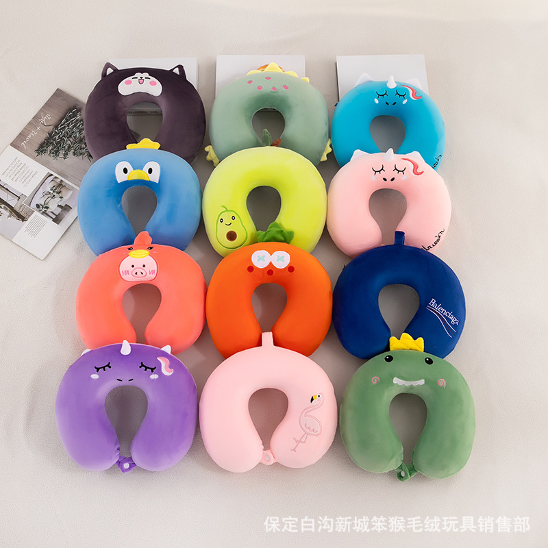 Cartoon Neck Pillow Memory Foam U-Shaped Pillow Car Travel Cervical Pillow U-Shaped Pillow Company Small Gifts Printed Logo