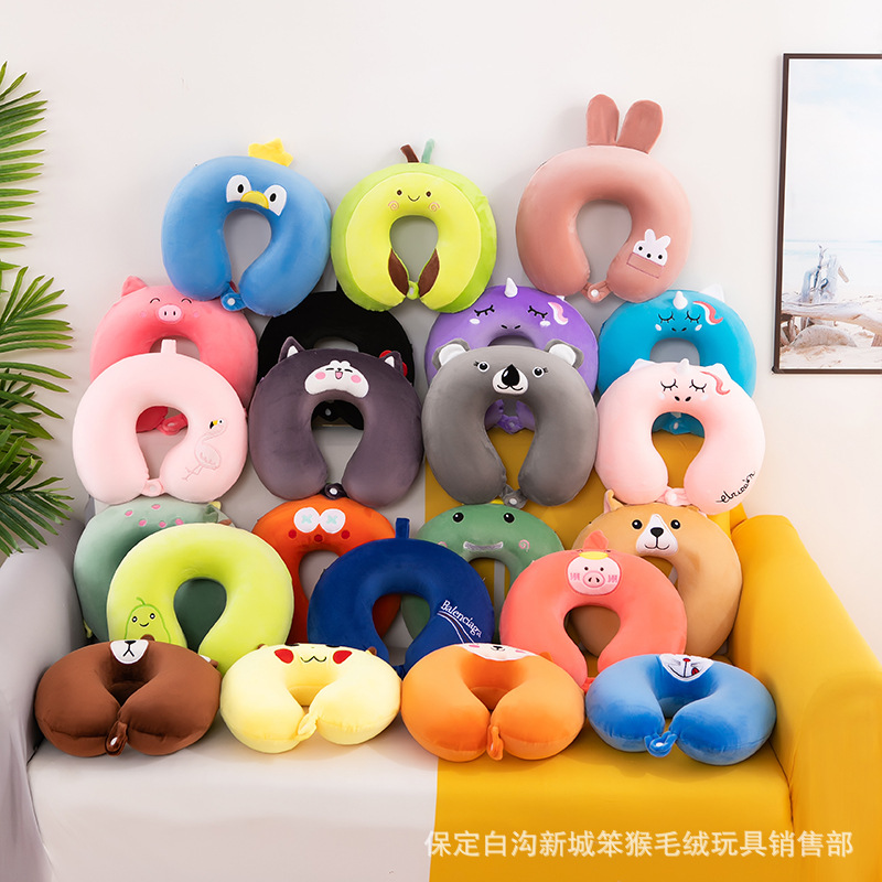 Cartoon Neck Pillow Memory Foam U-Shaped Pillow Car Travel Cervical Pillow U-Shaped Pillow Company Small Gifts Printed Logo