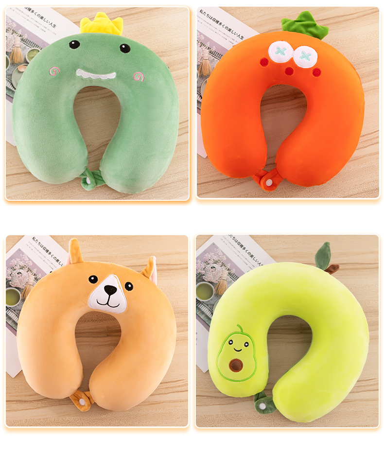 Cartoon Neck Pillow Memory Foam U-Shaped Pillow Car Travel Cervical Pillow U-Shaped Pillow Company Small Gifts Printed Logo