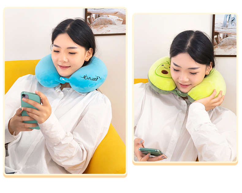 Cartoon Neck Pillow Memory Foam U-Shaped Pillow Car Travel Cervical Pillow U-Shaped Pillow Company Small Gifts Printed Logo