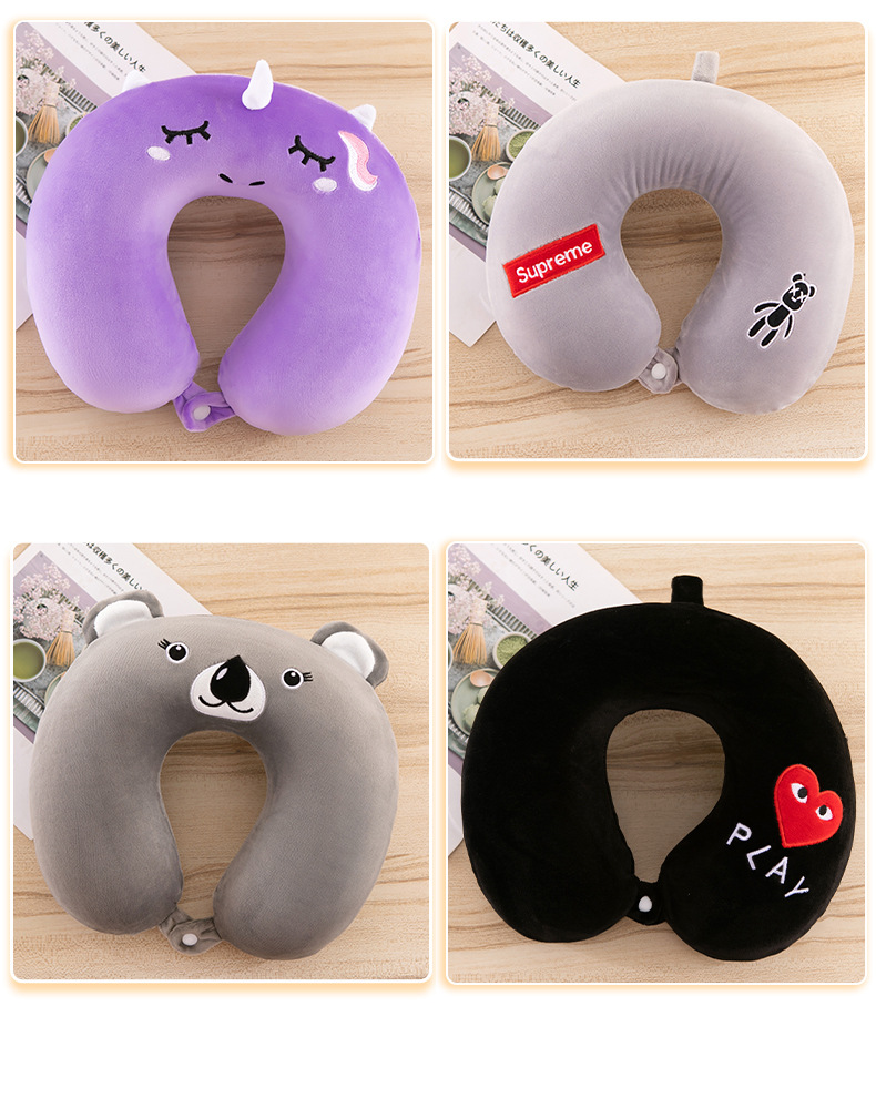 Cartoon Neck Pillow Memory Foam U-Shaped Pillow Car Travel Cervical Pillow U-Shaped Pillow Company Small Gifts Printed Logo