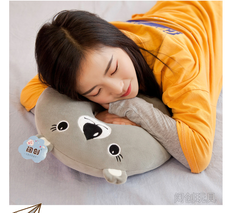 Factory Direct Sales Cartoon U-Shaped Pillow Plush Toy Extremely Soft down Cotton Stuffed Travel Car Neck Pillow Nap Pillow