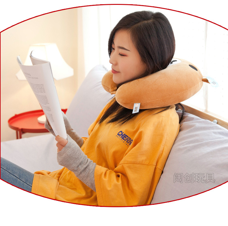 Factory Direct Sales Cartoon U-Shaped Pillow Plush Toy Extremely Soft down Cotton Stuffed Travel Car Neck Pillow Nap Pillow