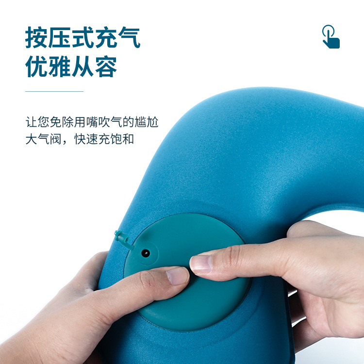 Factory Hot Sale Inflatable U Pillow Outdoor Travel Neck Pillow Portable Inflatable Pillow TPU Leisure Nap Pillow Customizable