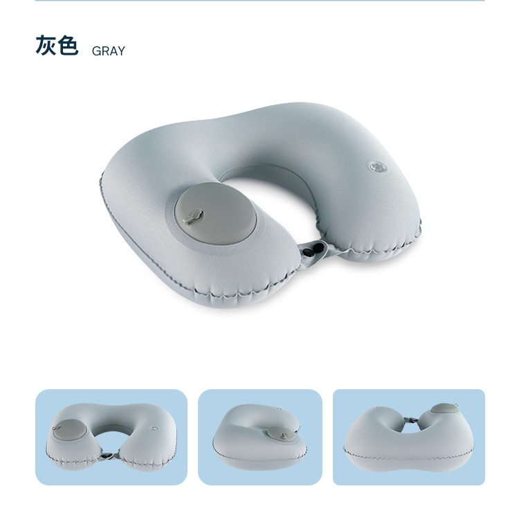 Factory Hot Sale Inflatable U Pillow Outdoor Travel Neck Pillow Portable Inflatable Pillow TPU Leisure Nap Pillow Customizable