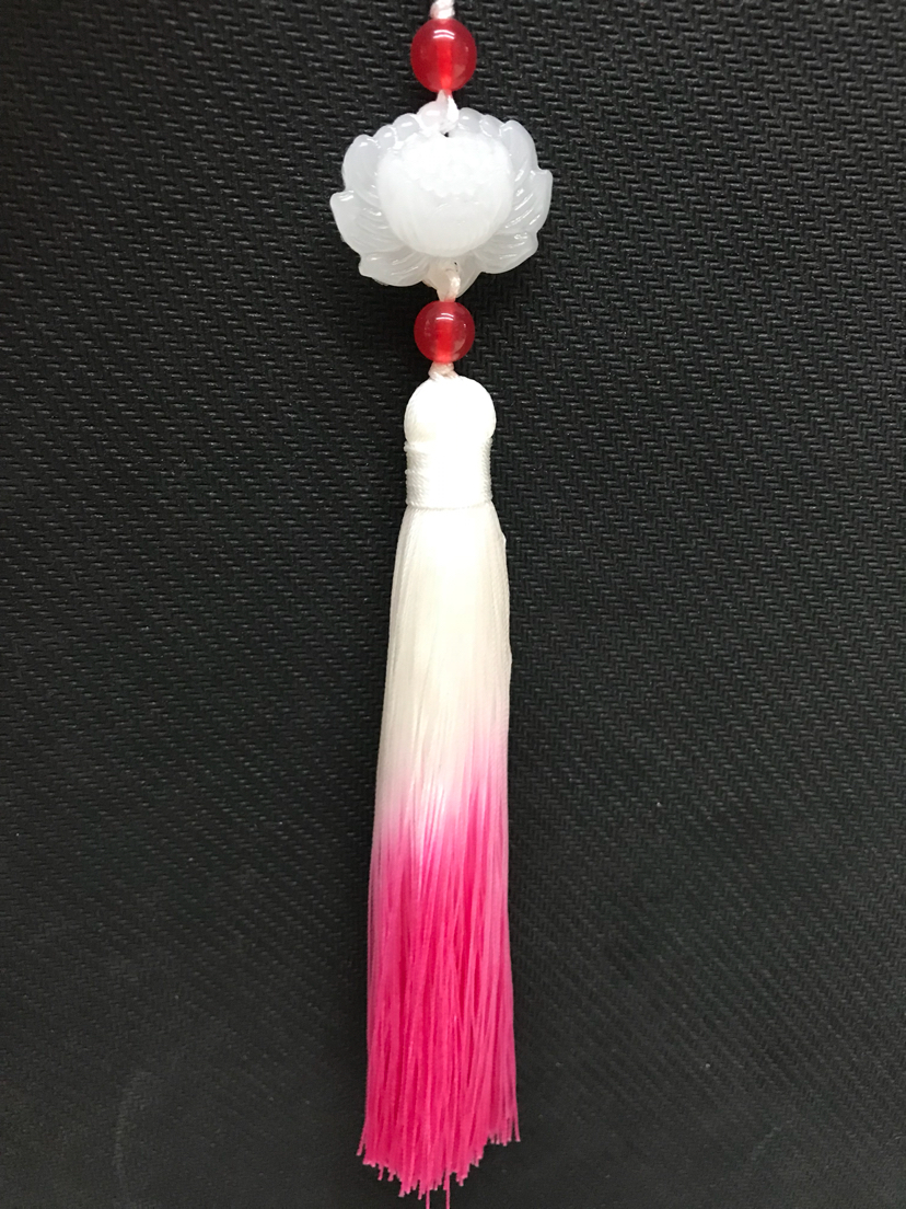 Ancient Style White Jade Lotus Gradient Spike Ancient Style Han Chinese Clothing Cheongsam Garment Front Decorative Button Pendant Chinese Knot Pendant Tassel Wholesale Ancient Style White Jade Lotus Gradient Spike Ancient Style Han Chinese Clothing Cheongsam Garment Front Decorative Button Pendant Chinese Knot Pendant Tassel Wholesale