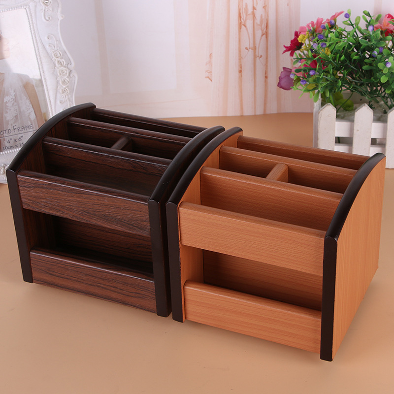 High-End Wooden Rotating Multifunctional Assemblage Zone Drawer Storage Pencil Vase Decoration Creative Desktop Stationery Storage Box