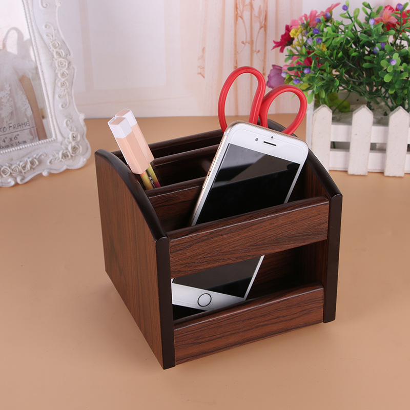 High-End Wooden Rotating Multifunctional Assemblage Zone Drawer Storage Pencil Vase Decoration Creative Desktop Stationery Storage Box