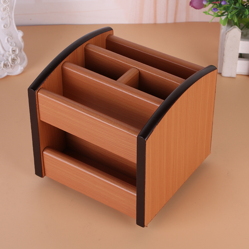 High-End Wooden Rotating Multifunctional Assemblage Zone Drawer Storage Pencil Vase Decoration Creative Desktop Stationery Storage Box
