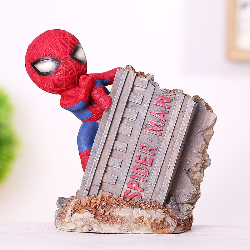 Resin Crafts Creative Spider-Man Pencil Vase Decoration Home Desktop Decorations Student Gift Customization Wholesale Resin Crafts Creative Spider-Man Pencil Vase Decoration Home Desktop Decorations Student Gift Customization Wholesale