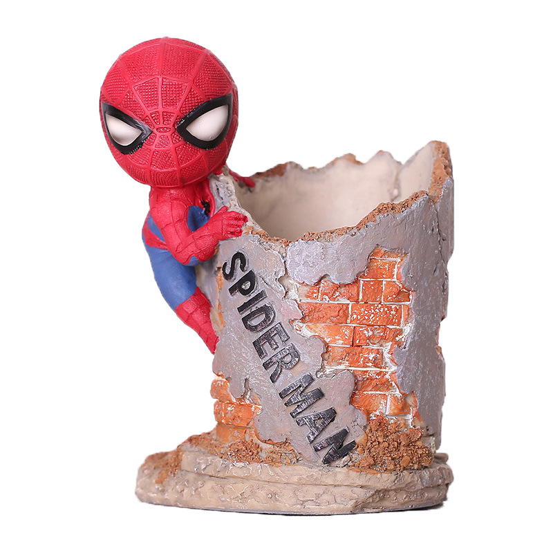 Resin Crafts Creative Spider-Man Pencil Vase Decoration Home Desktop Decorations Student Gift Customization Wholesale Resin Crafts Creative Spider-Man Pencil Vase Decoration Home Desktop Decorations Student Gift Customization Wholesale