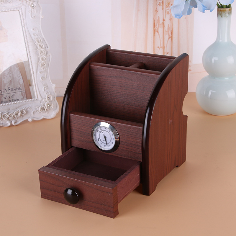 High-End Wooden Multi-Functional Assemblage Zone Drawer with Storage Pencil Vase Decoration Creative Desktop Stationery Storage Box Wholesale