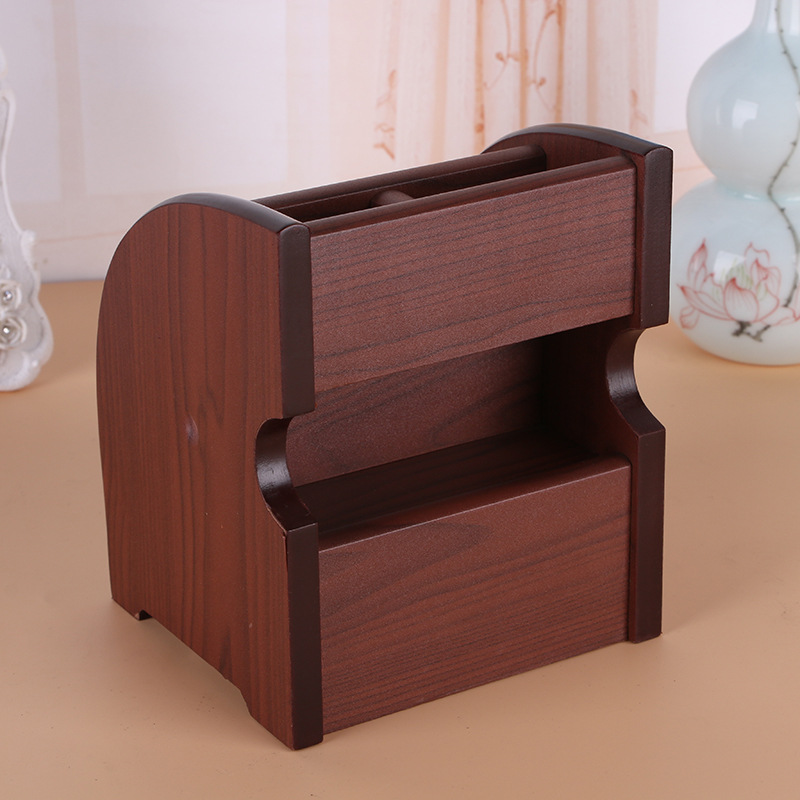 High-End Wooden Multi-Functional Assemblage Zone Drawer with Storage Pencil Vase Decoration Creative Desktop Stationery Storage Box Wholesale