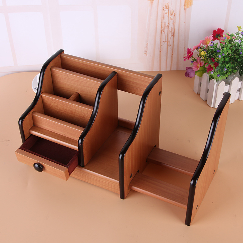 Supply High-Grade Wooden Multi-Functional Assemblage Zone Drawer Storage Pencil Vase Decoration Creative Desktop Stationery Storage Box
