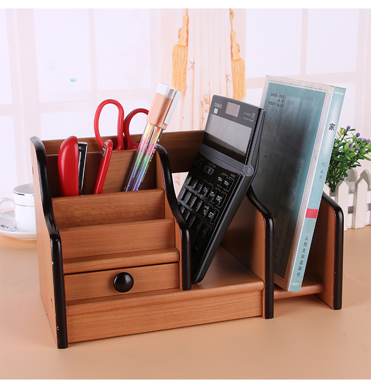 Supply High-Grade Wooden Multi-Functional Assemblage Zone Drawer Storage Pencil Vase Decoration Creative Desktop Stationery Storage Box