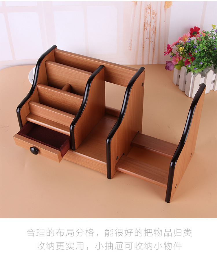 Supply High-Grade Wooden Multi-Functional Assemblage Zone Drawer Storage Pencil Vase Decoration Creative Desktop Stationery Storage Box