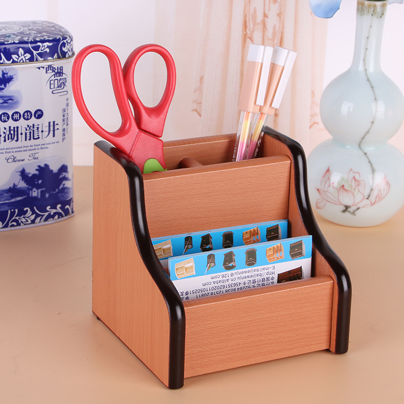 Supply High-Grade Wooden Multi-Functional Combination Multi-Grid Storage Pencil Vase Decoration Creative Desktop Stationery Storage Box