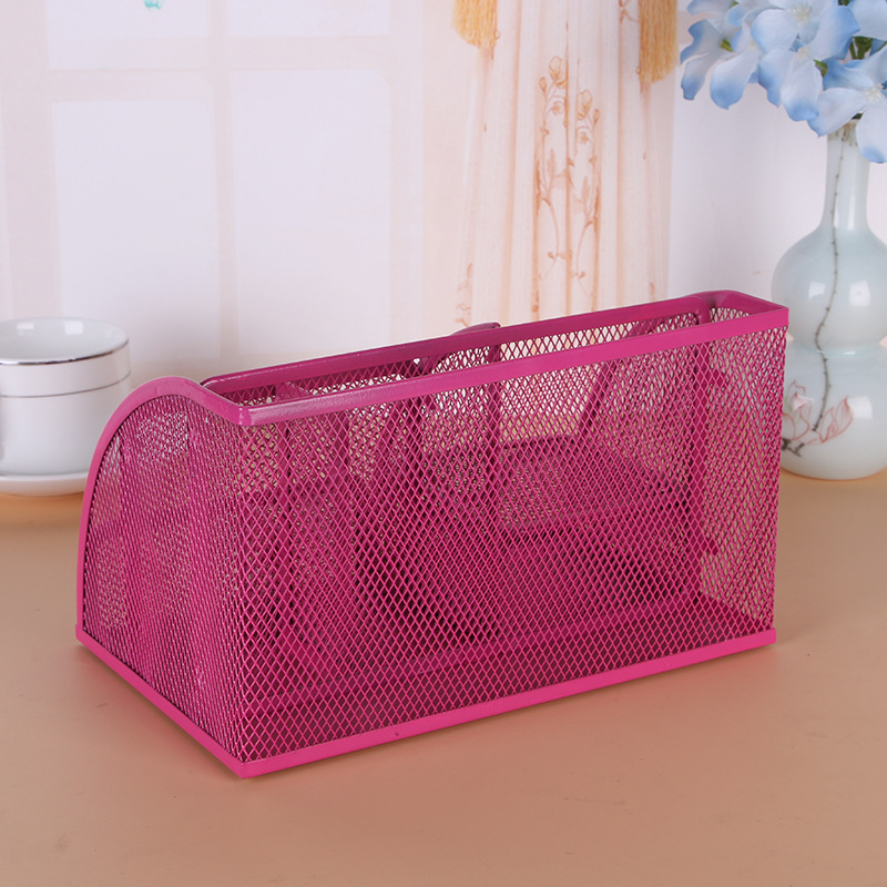 Factory Direct Sales Wrought Iron Grid Multi-Functional Combination Desktop Stationery Storage Pencil Vase Decoration Office Supplies Wholesale