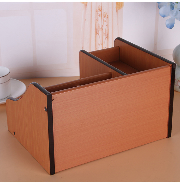 Supply High Quality Wood Board Multi-Function Storage with Drawer Pencil Vase Decoration Office Desk Surface Panel Stationery Storage Box