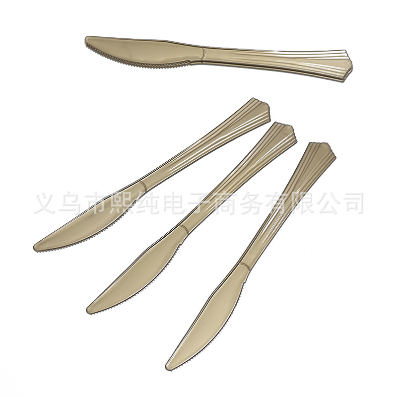 European and American Bronzing Black Polka Dot Tableware Thickened Paper Cup Pie Paper Pallet Golden Knife, Fork and European and American Bronzing Black Polka Dot Tableware Thickened Paper Cup Pie Paper Pallet Golden Knife, Fork and