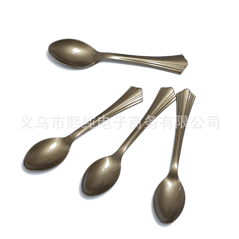 European and American Bronzing Black Polka Dot Tableware Thickened Paper Cup Pie Paper Pallet Golden Knife, Fork and European and American Bronzing Black Polka Dot Tableware Thickened Paper Cup Pie Paper Pallet Golden Knife, Fork and